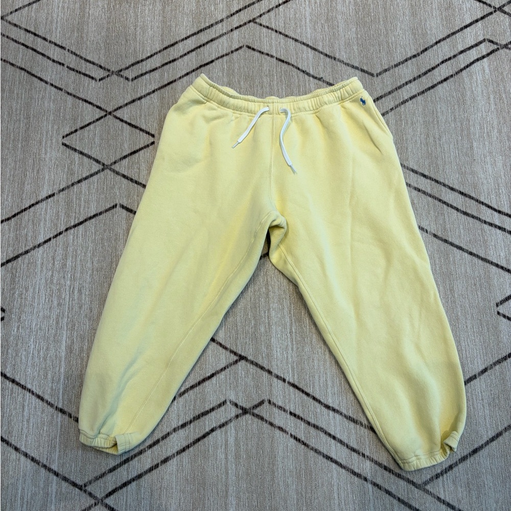 Polo Ralph Lauren Butter Yellow Cropped Joggers L